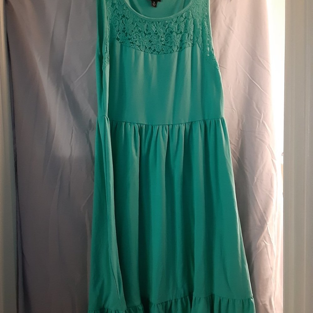 Torrid Teal dress with lace sleeveless size Large